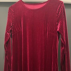 Burgundy, velvet maxi dress